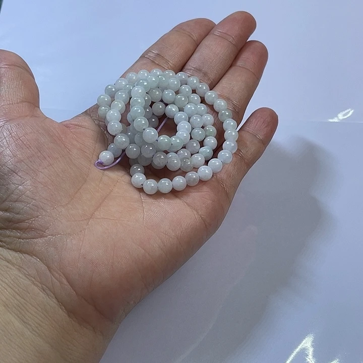 亩***田散珠翡翠缅甸翡翠A货散珠链