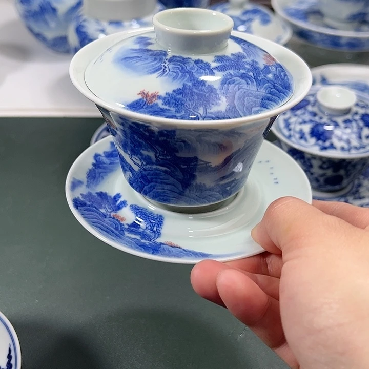 *** 微瑕柴窑工笔山水大三才碎片1-6