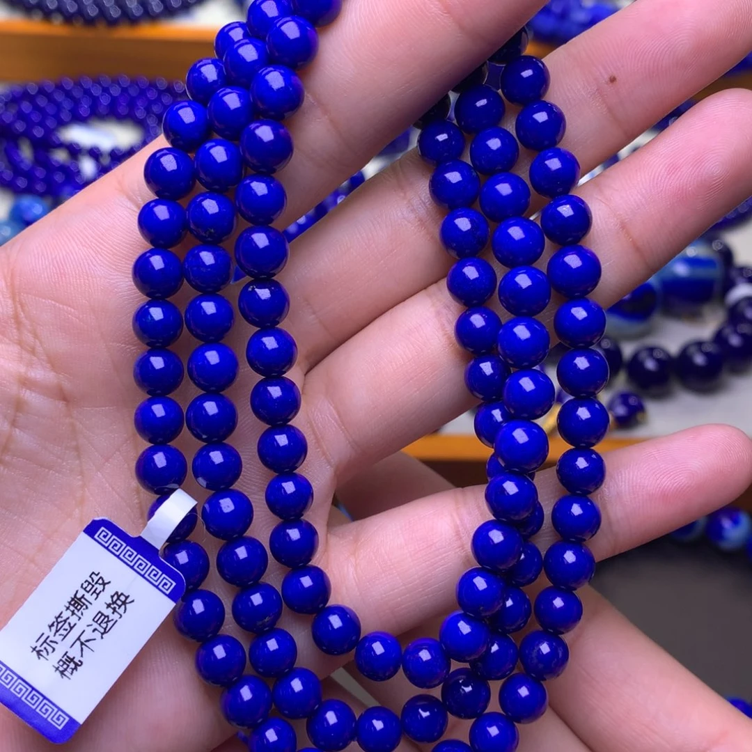 青金石未镶嵌手串6.8mm