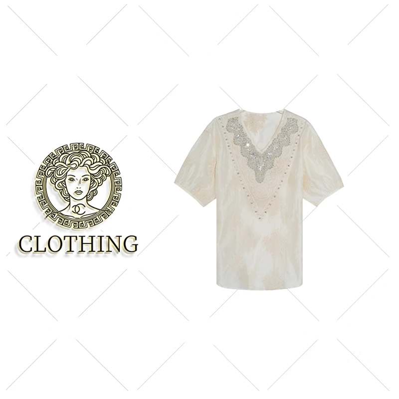 【CLOTHING/原创设计】A79353新款洋气百搭休闲短袖