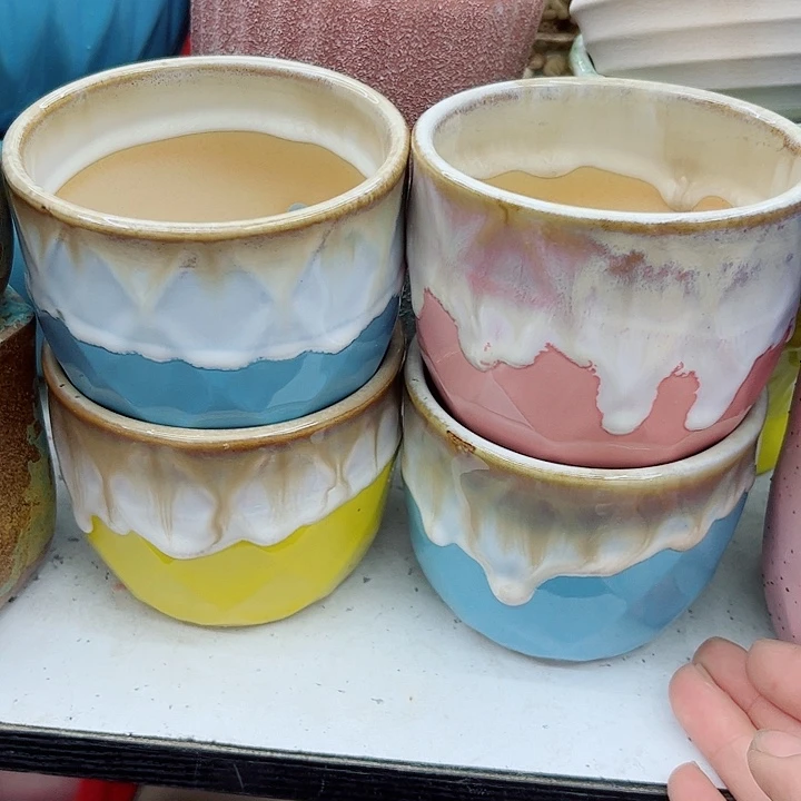 多肉绿植陶瓷花盆9.9包邮，有孔