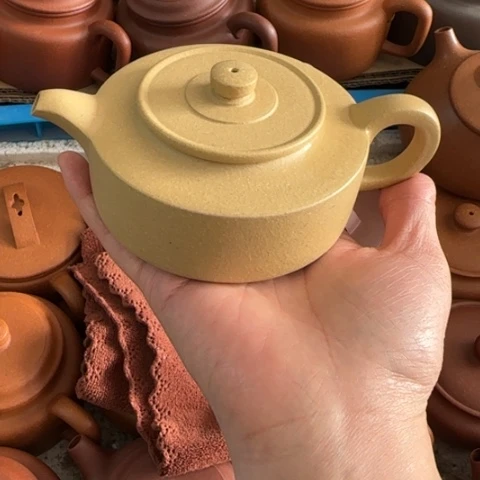 消***员茶壶紫砂梨皮本绿220cc