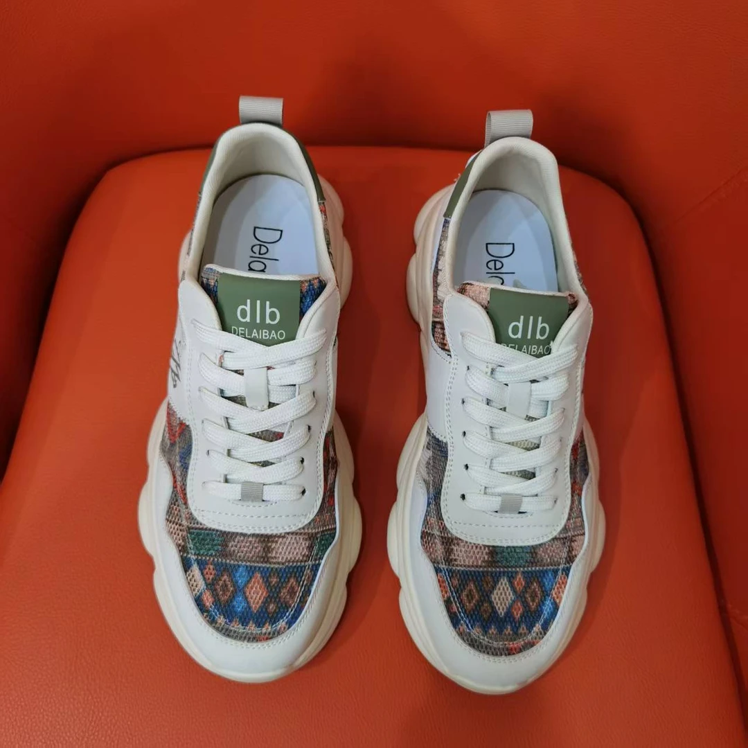 厚底虎年中跟轻奢男士运动鞋运动风潮鞋民族风时尚时尚休闲鞋