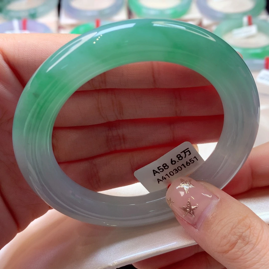 未镶嵌手镯翡翠32号圆条77