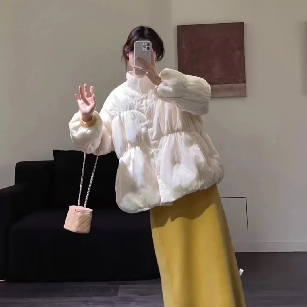 冬装搭配一整套超好看国风新中式保暖加厚棉服外套半身裙两件套女