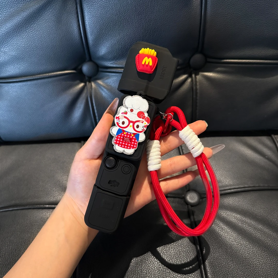 可爱厨房kt猫大疆pocket3保护壳硅胶保护套云台相机防丢挂绳配件