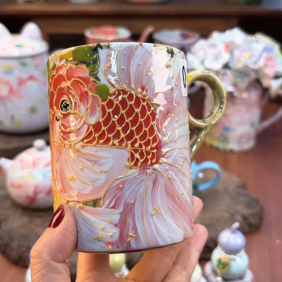 瓷片景德镇手绘高温釉下彩陶瓷茶具