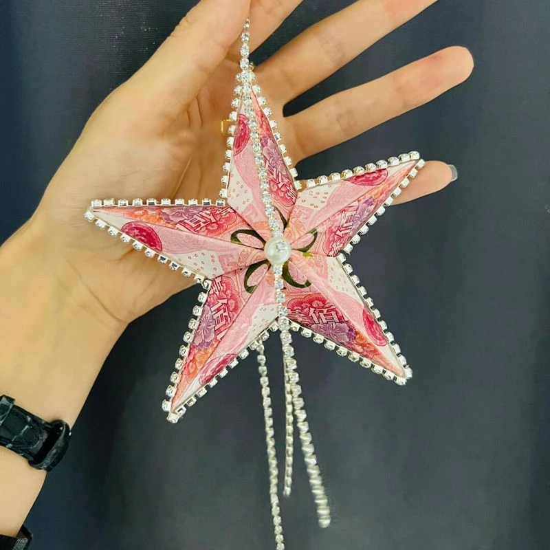 简约浪漫手工有钱花幸运星车挂diy材料包生日礼物送男女朋友闺蜜