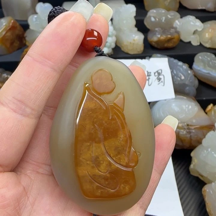 玛瑙/玉髓合金手把件