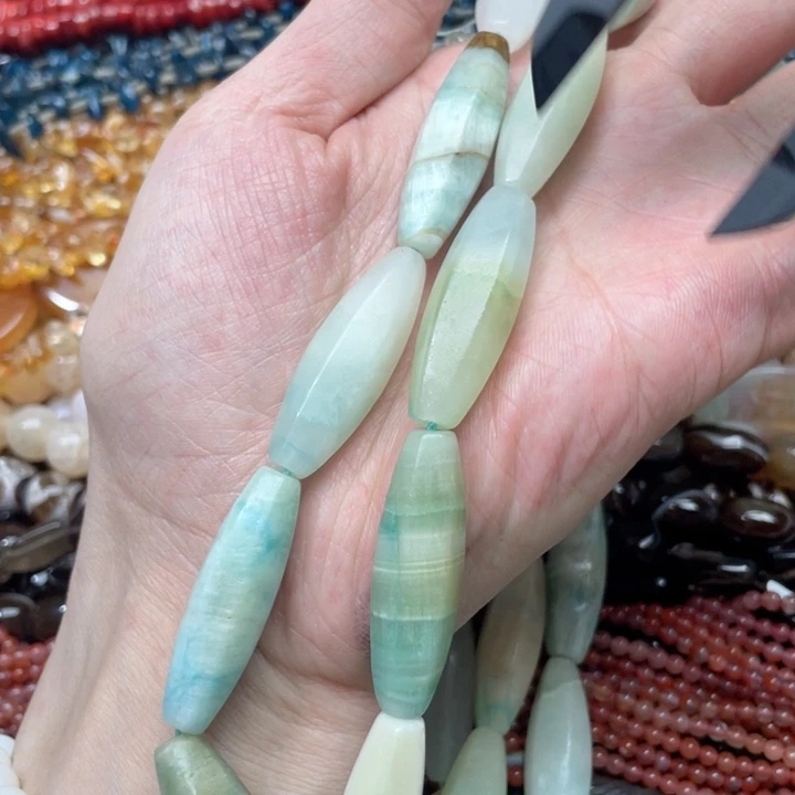 玛瑙/玉髓合金珠宝半成品一条18x40m亚马逊桶珠