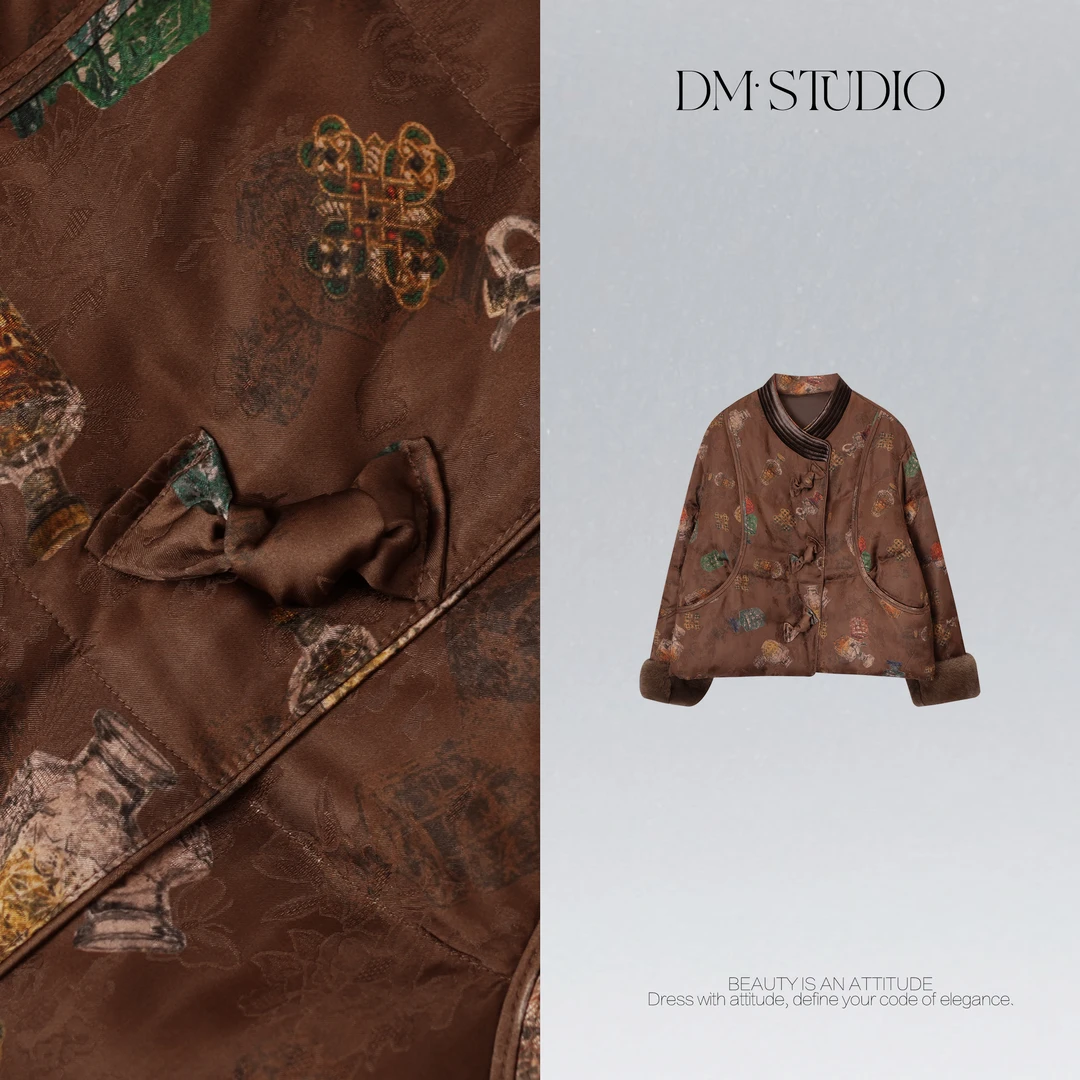 DEDM•STUDIO/新中式国风复古静奢提花白鹅绒服外套2601YRF/66095