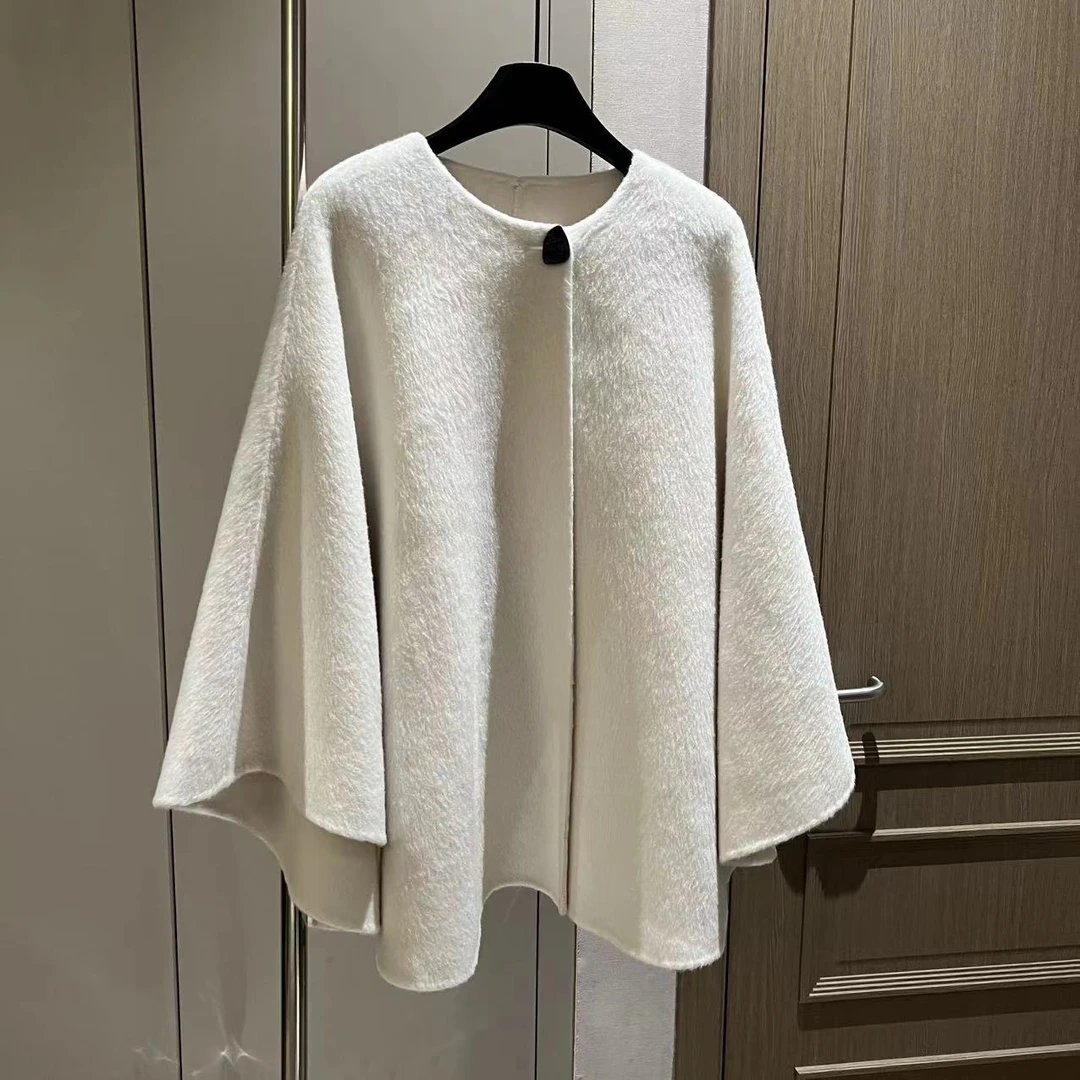 【大L】重磅外贸进口高奢重工设计师风百搭极简通勤斗篷外套25994