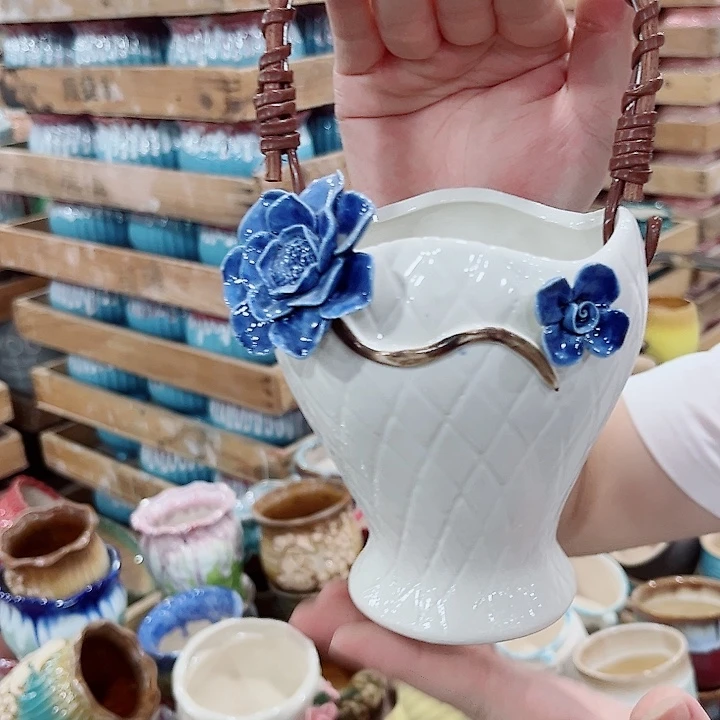 有孔.凑单10元陶瓷花盆发货！