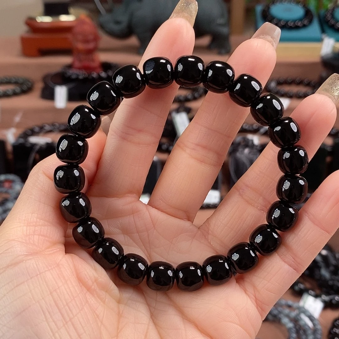 和田玉未镶嵌手链10又黑又细