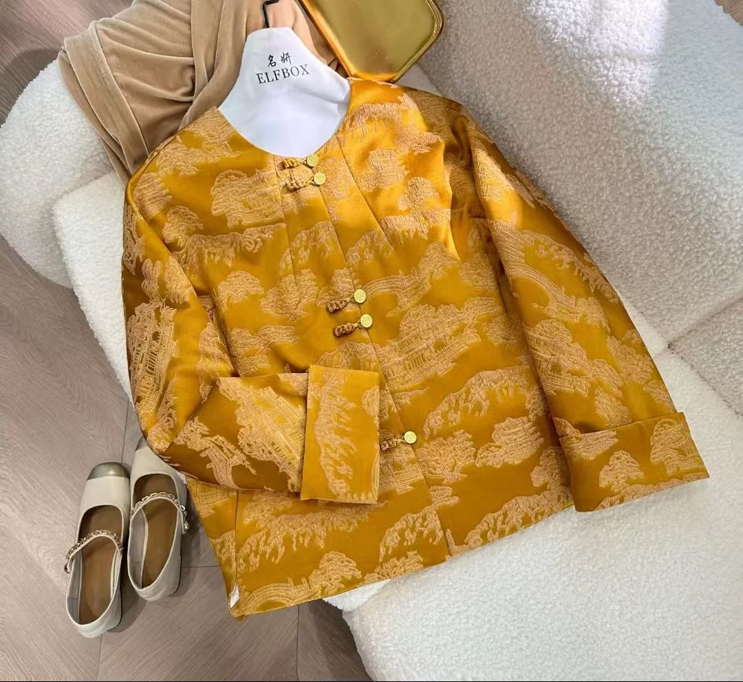 【77推荐】【金銮殿】冬季正肩气质显瘦新中式高级短款外套2856