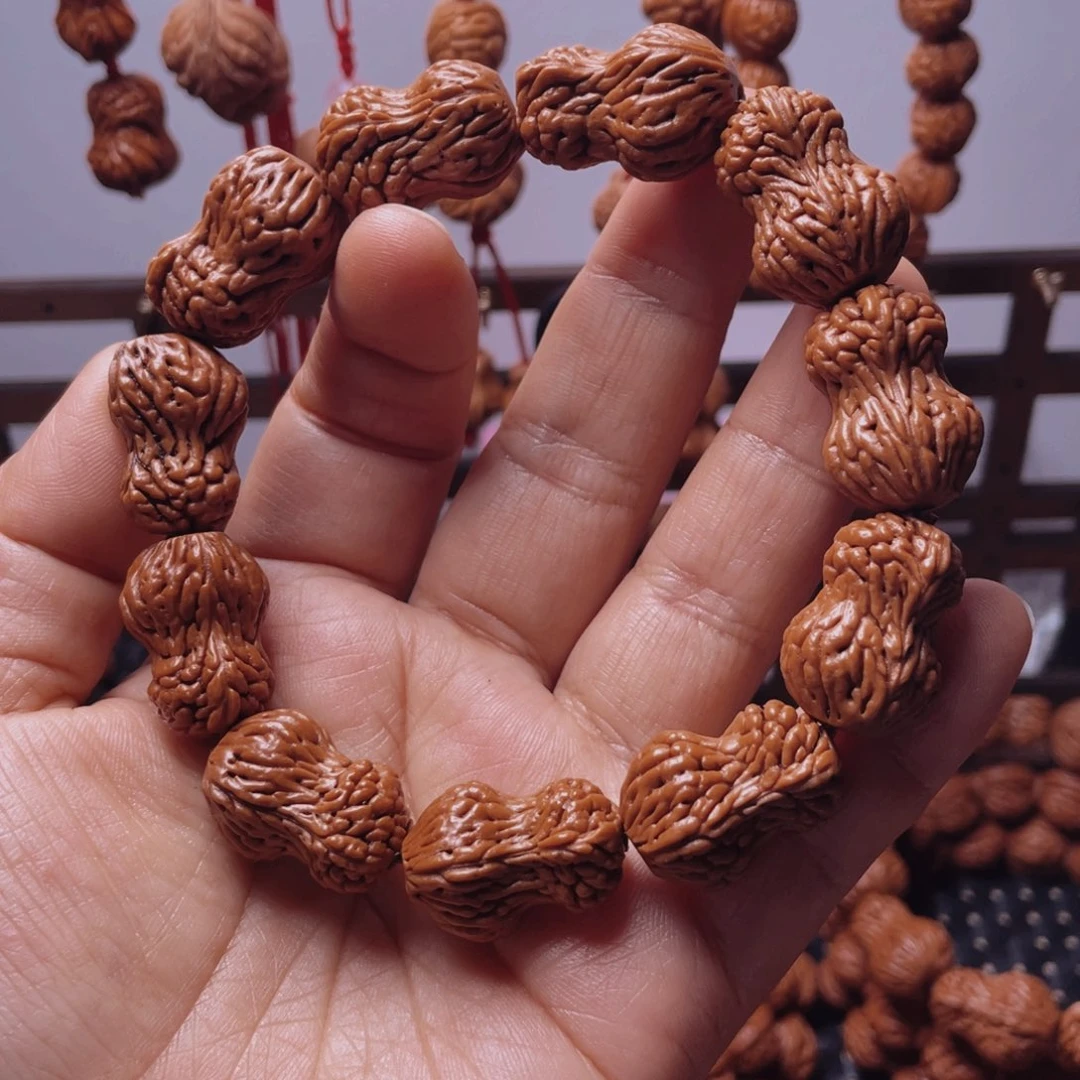 木质类龙纹桃枭手串