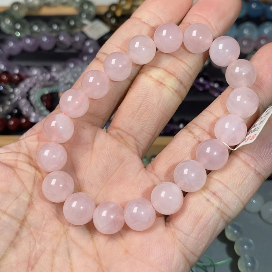 水晶未镶嵌手链蜜桃粉10mm