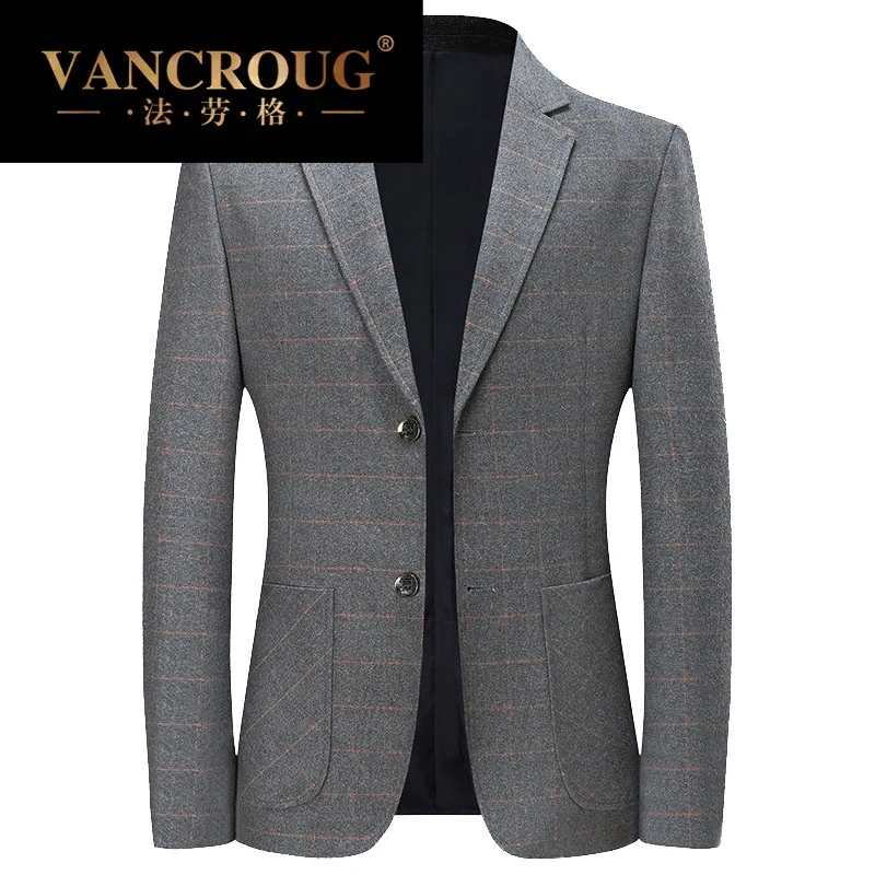 法劳格2025春秋新款男士西装中年时尚休闲修身百搭轻奢外套潮流