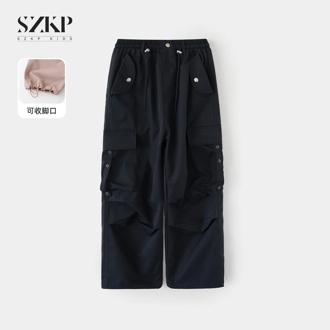 SZKP秋季2025新款女童休闲裤中大童时尚洋气儿童工装裤JMKQ552883