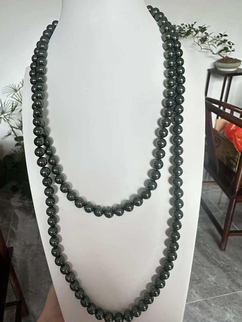 Z50精美时尚美人珠链（约K8mm毛衣链~绿)多样性发货(阮院长)