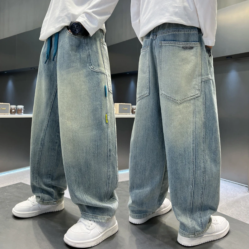 男童牛仔裤春秋款2025新款儿童秋装洋气休闲裤子大童秋季痞帅长裤