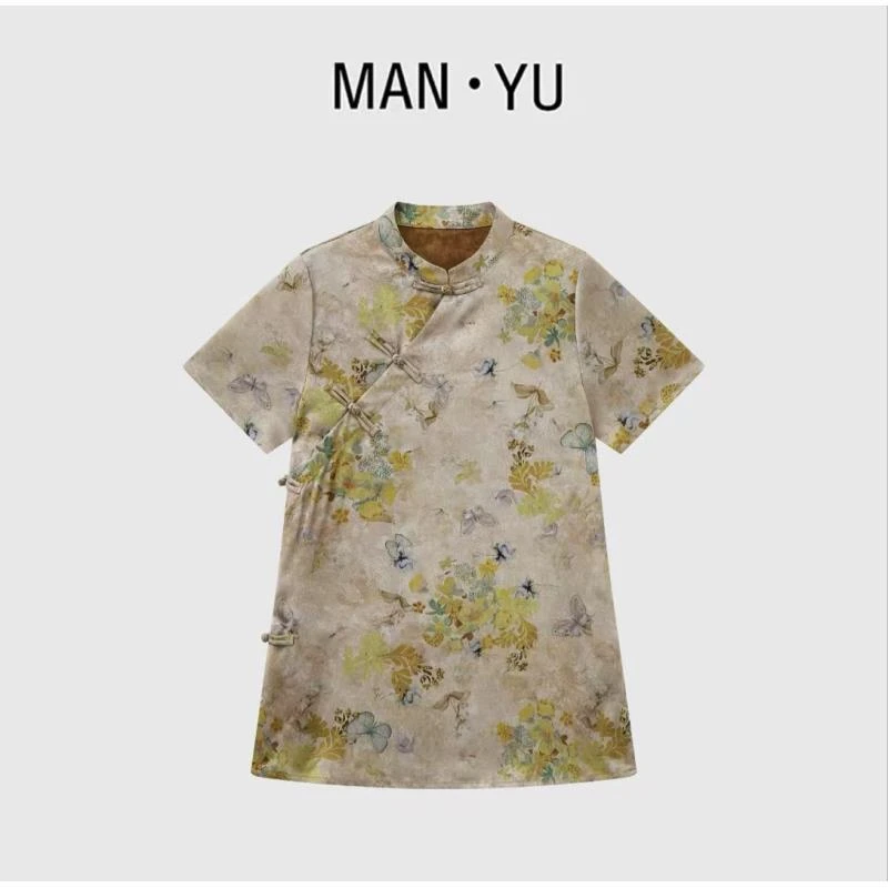 【花蝶令】2025夏季新款新中式中长款改良小衫上衣