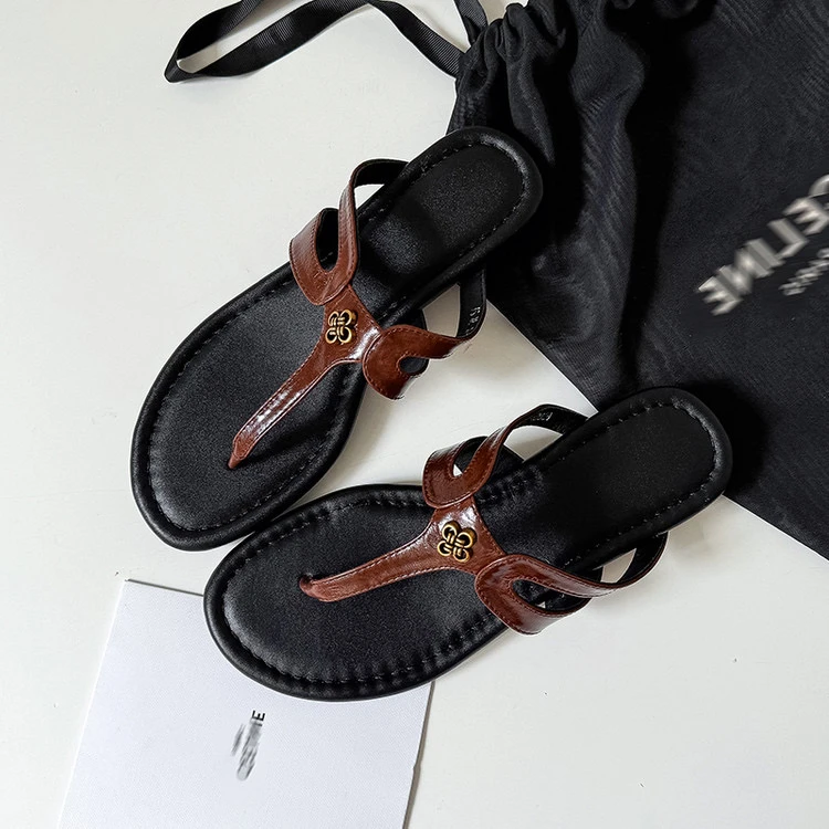 手工鞋~2025春夏新款老钱风夹脚凉鞋F3021-6