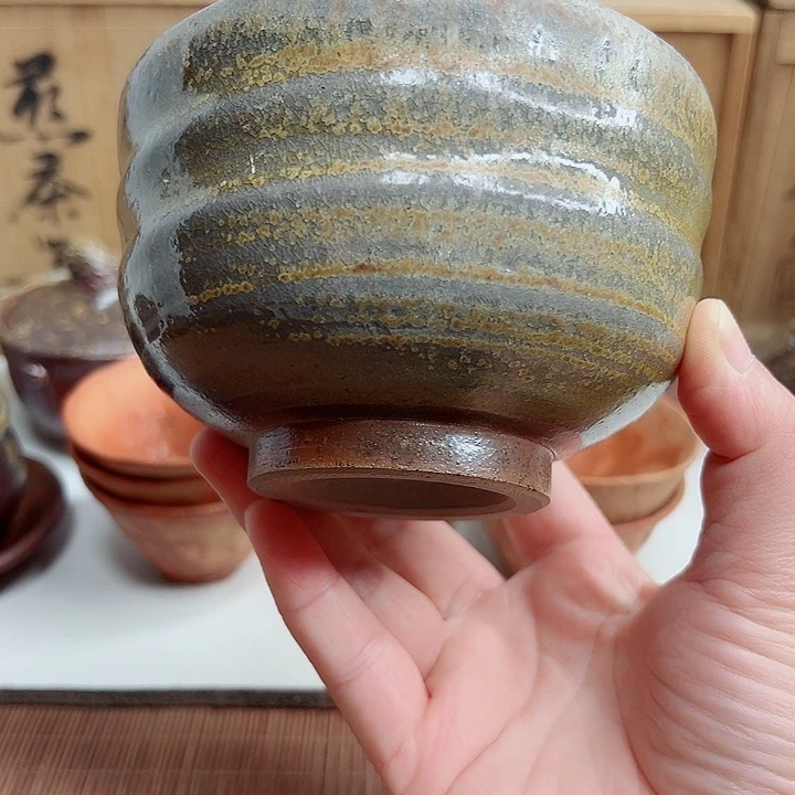 备前烧，川上忠美抹茶碗，