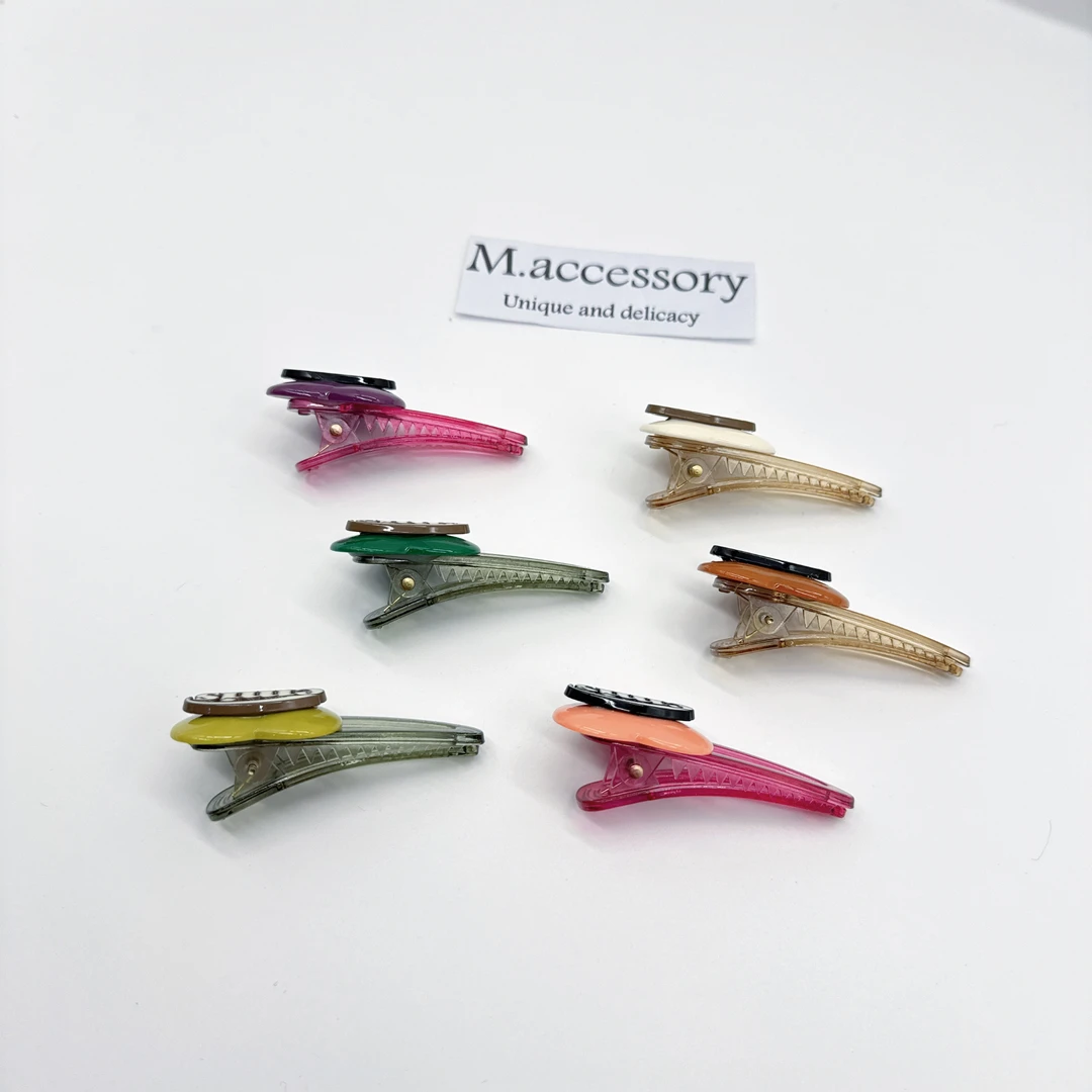 Mi33 韩版饰品 爱心字母鸭嘴夹边夹 J062157