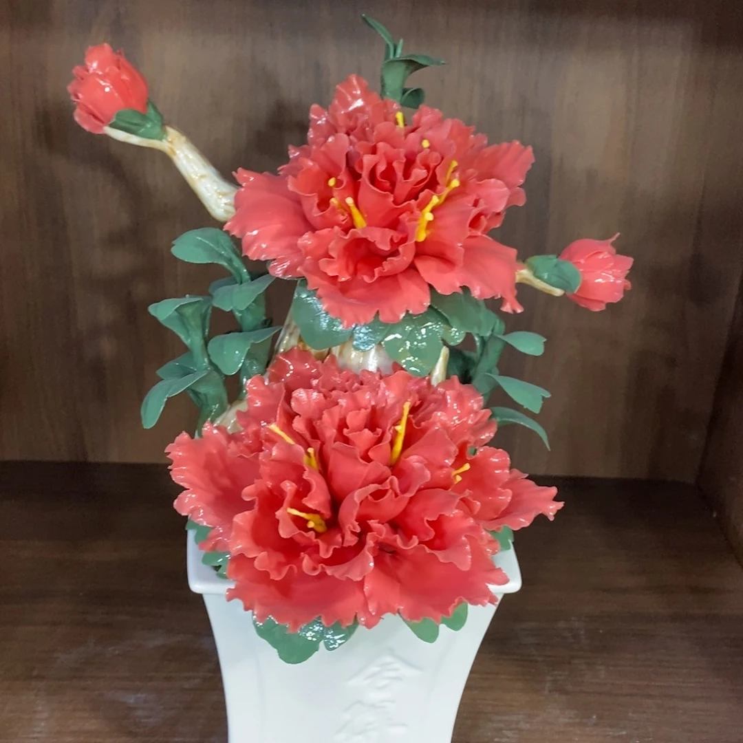 瓷片陶瓷手工花摆件