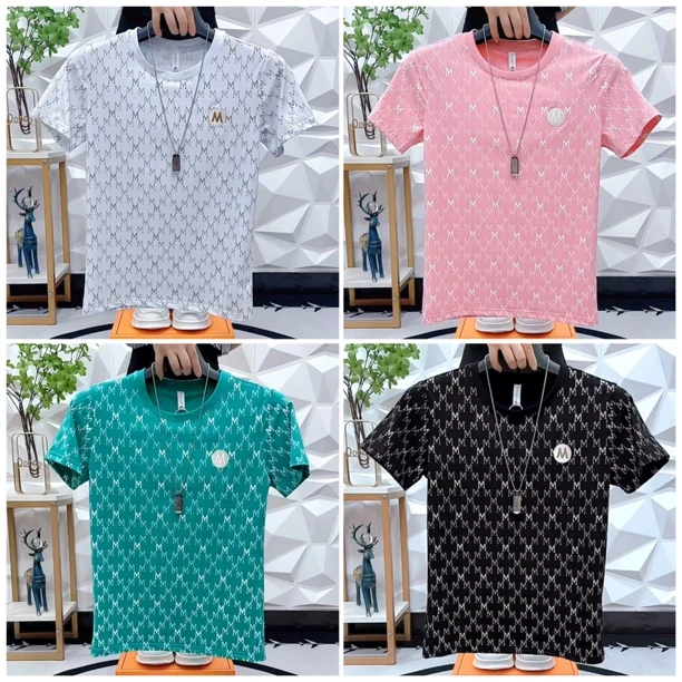 夏季休闲时尚男士圆领印花短袖上衣潮流帅气夏季男生短袖