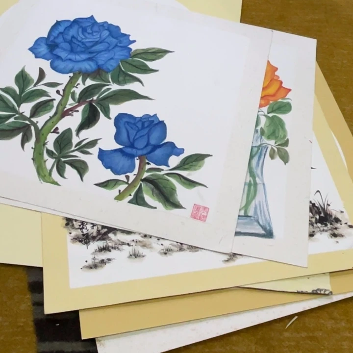 国画?****a小品作品花鸟7张1111