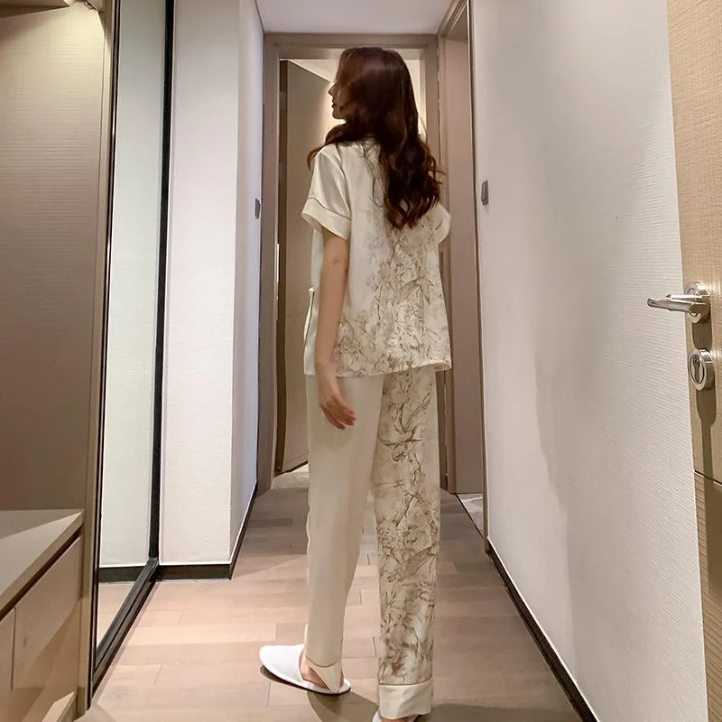 韩版小众2025年新款睡衣女夏天冰丝高级感春秋季高级可外穿家居服