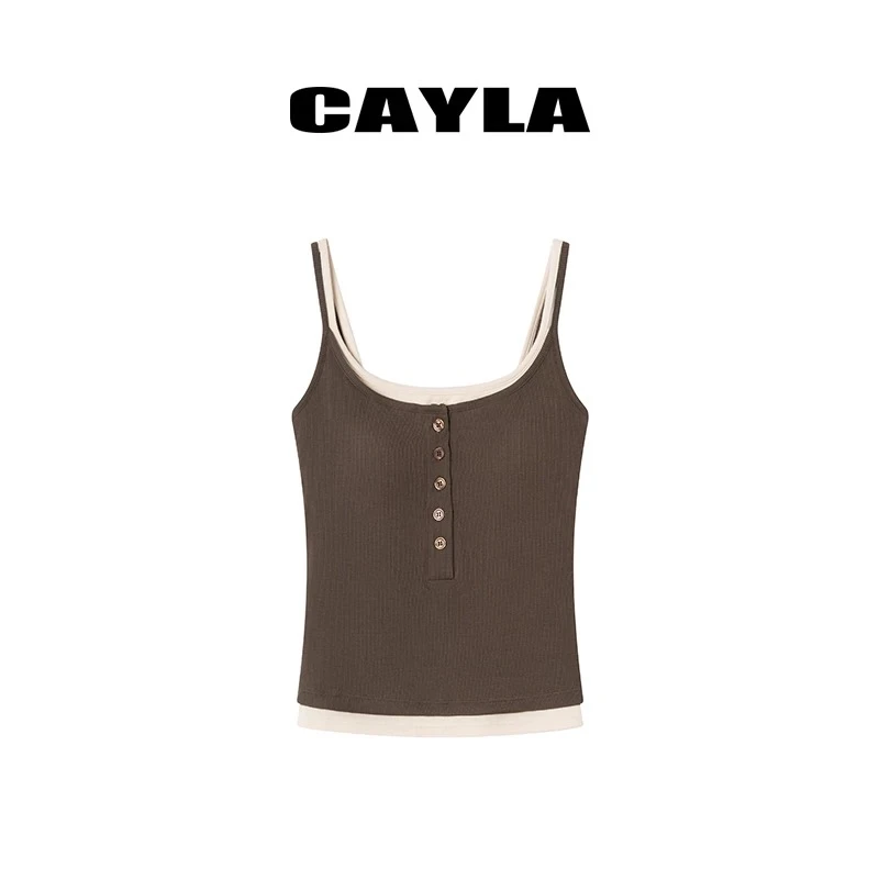 CAYLA设计师品牌 25夏 短款小众吊带背心上衣百搭
