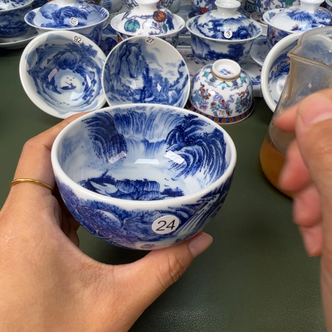 景德镇纯手工纯手绘茶具木木24