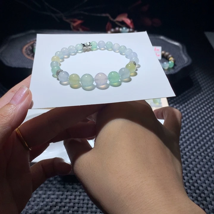 散珠翡翠温柔手串卡9～5+