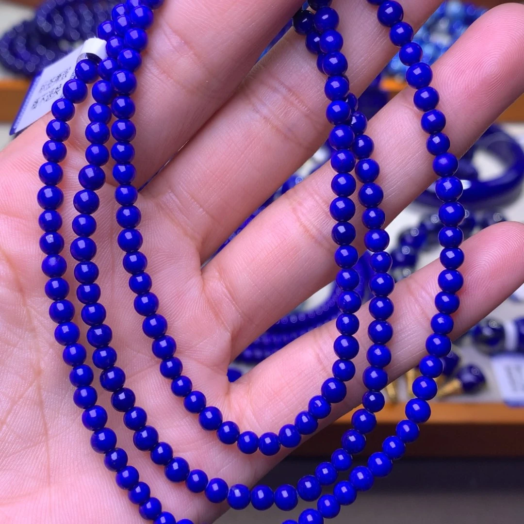 青金石未镶嵌手串4mm4圈