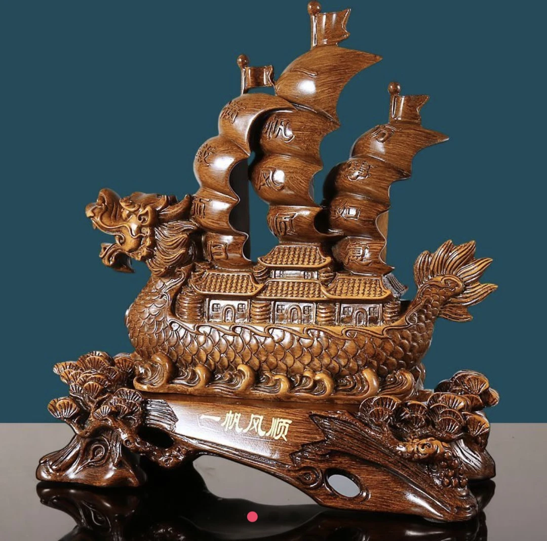 一帆风顺龙船摆件客厅办公室公司前台乔迁开业送礼