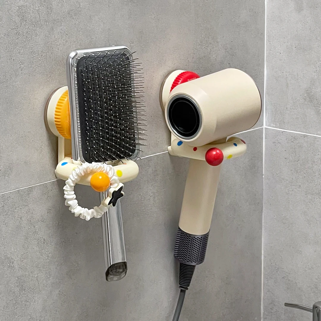 多巴胺吹风机置物架吸盘浴室柜卫生间免打孔支架电吹风梳子收纳架
