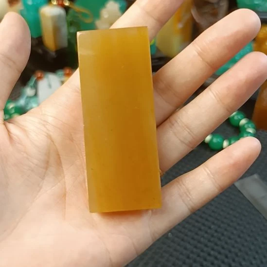 寿山石印石水草冻扁章