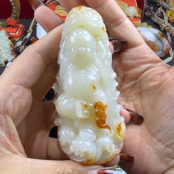 往***风和田玉未镶嵌挂件