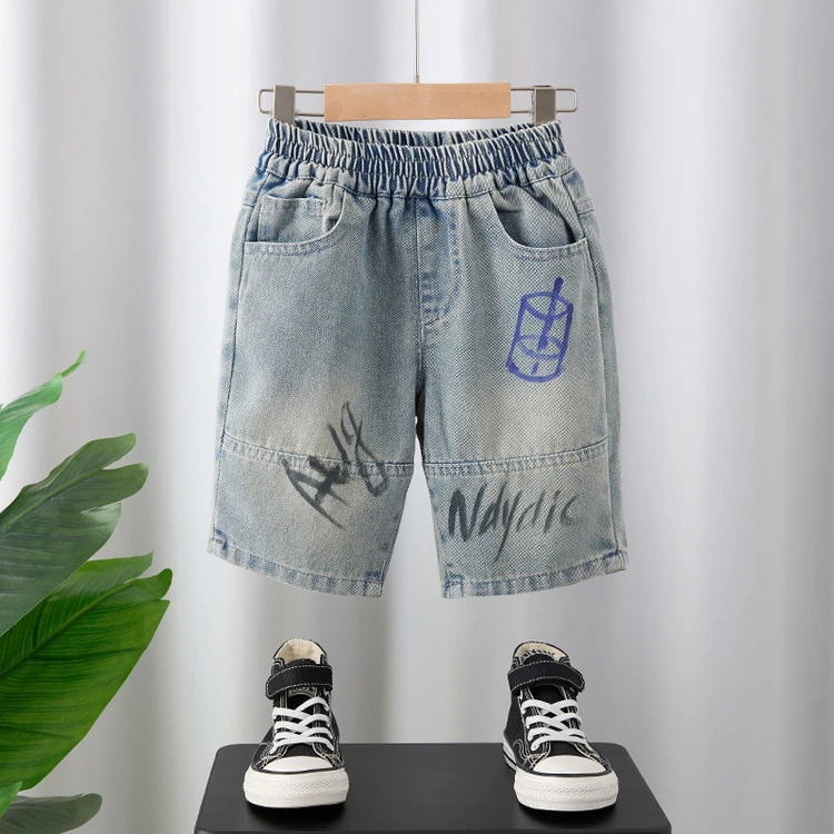 男童装牛仔裤夏季薄款宝宝宽松休闲裤子中大童痞帅中裤洋气五分裤