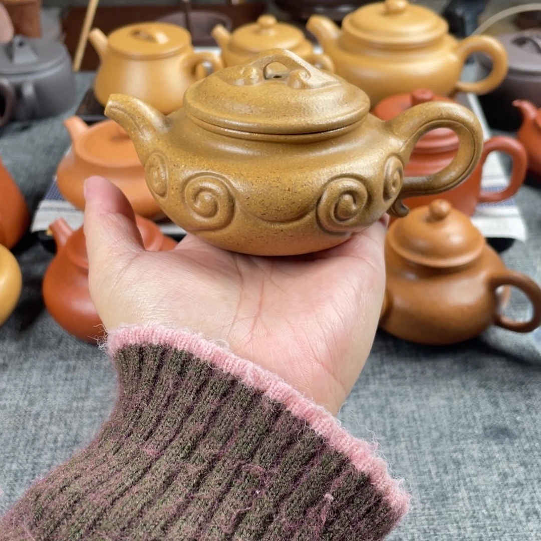 紫砂茶壶黄金段仿古如意全手30目160