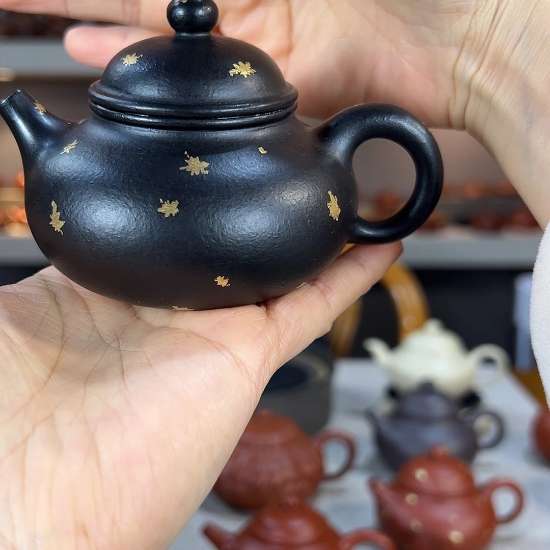 王***哥茶壶紫砂容天 黑金 130cc