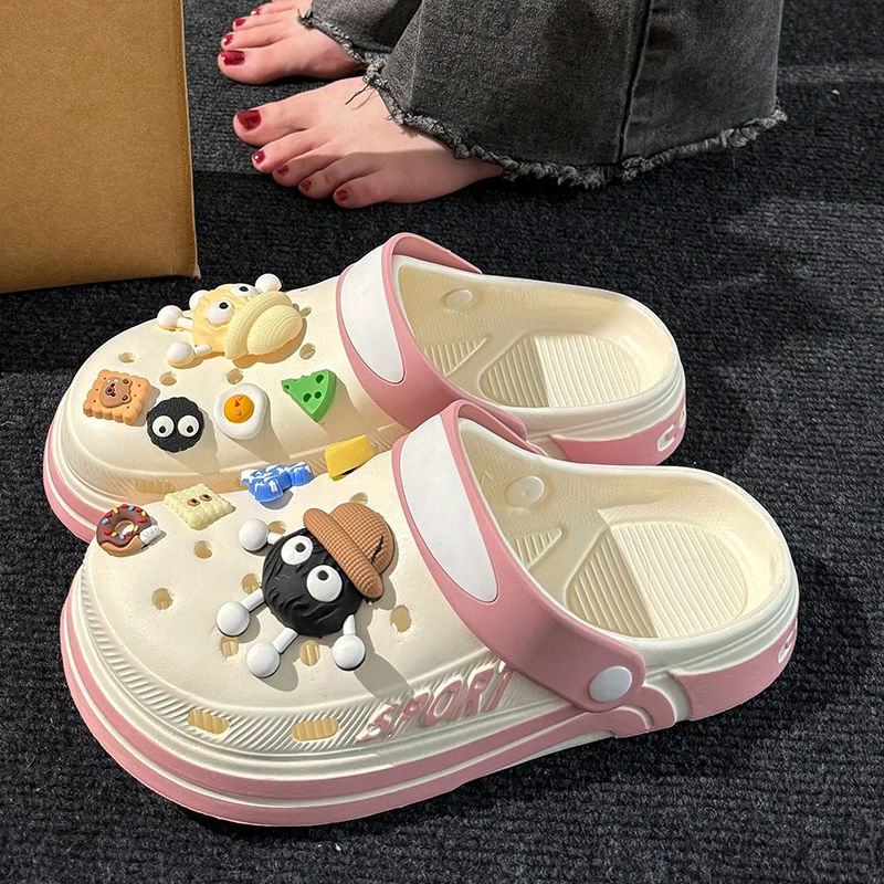 洞洞鞋女款2025新款夏季外穿厚底防滑沙滩海边可爱不臭脚凉拖鞋男