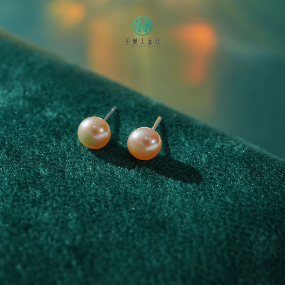 石惑珠宝~珍珠耳钉约6-7mm