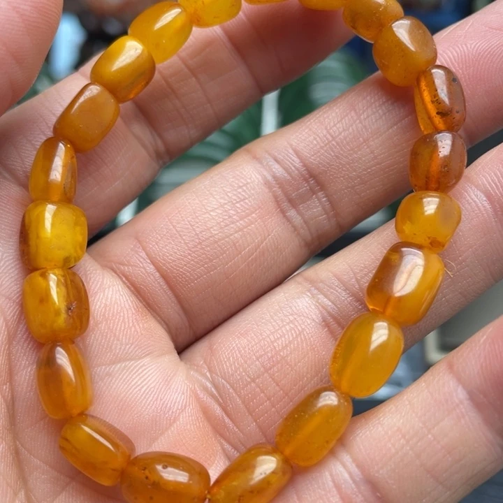 琥珀未镶嵌手链老蜜蜡随型手链