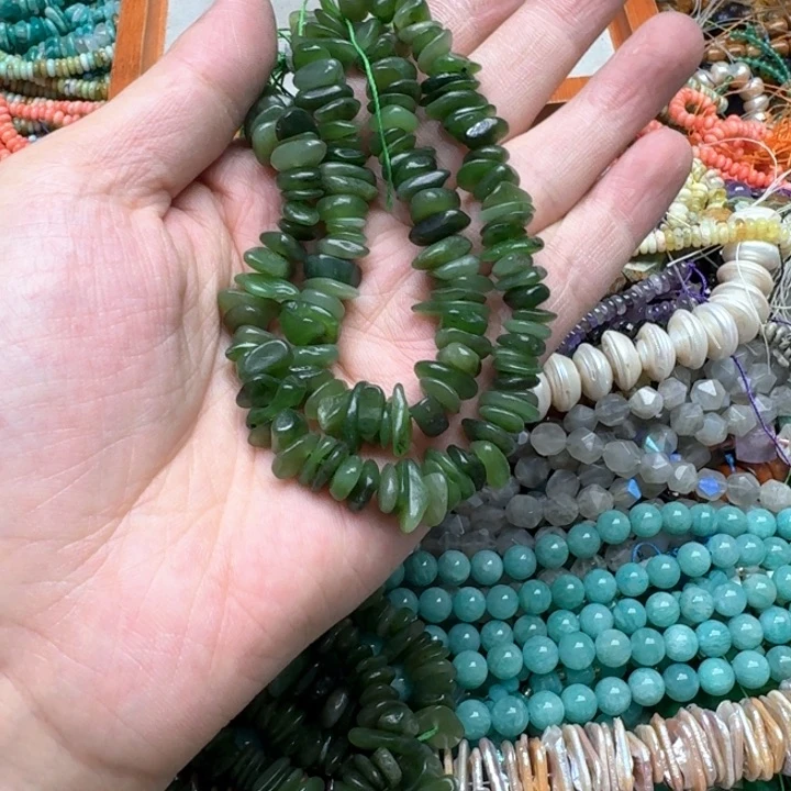 合金玛瑙/玉髓珠宝半成品一条10碧玉