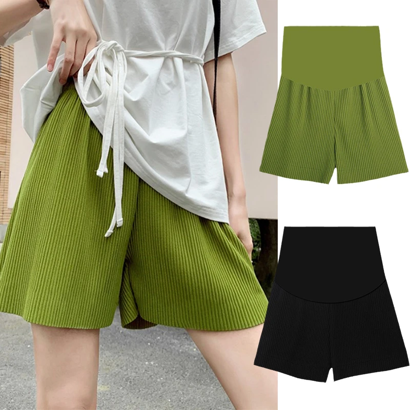 孕妇百褶短裤夏季薄款休闲百搭时尚高腰阔腿宽松显瘦外穿五分裤