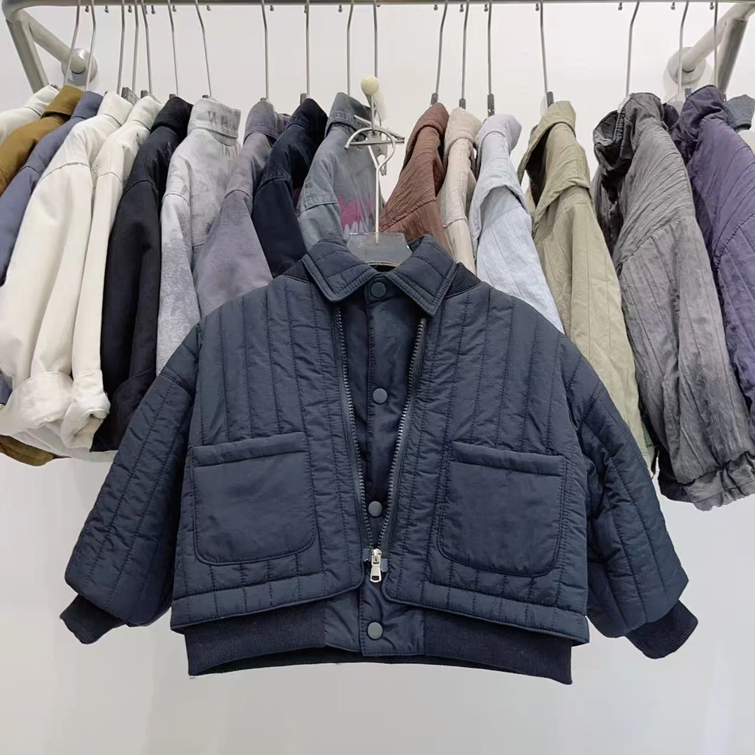 【现货】2025秋冬新款假两件棉服外套男儿童时尚洋气宽松宝宝25268